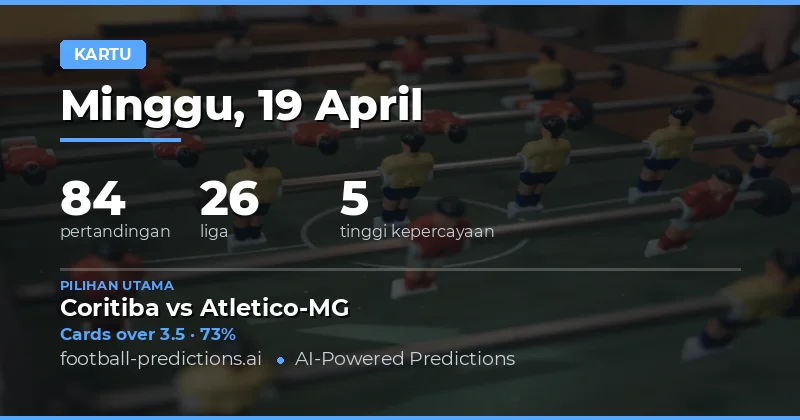 Prediksi Kartu Kuning Over/Under Pada 19 April 2026