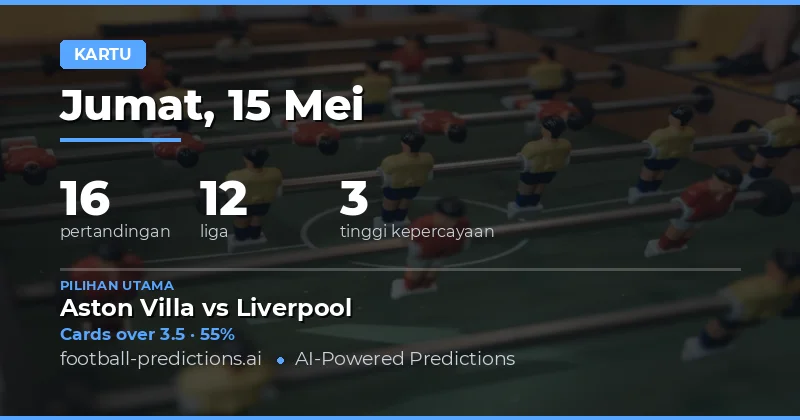Prediksi Kartu Kuning Bola Hari Ini