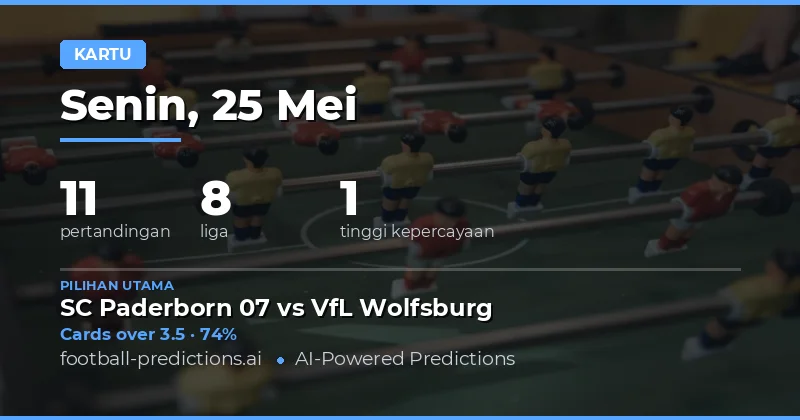 Prediksi Kartu Kuning Bola Hari Ini 25 Mei 2026