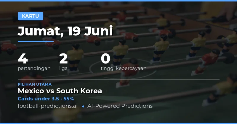 Prediksi O/U Kartu Kuning: Panduan untuk Pertandingan 19 Juni 2026