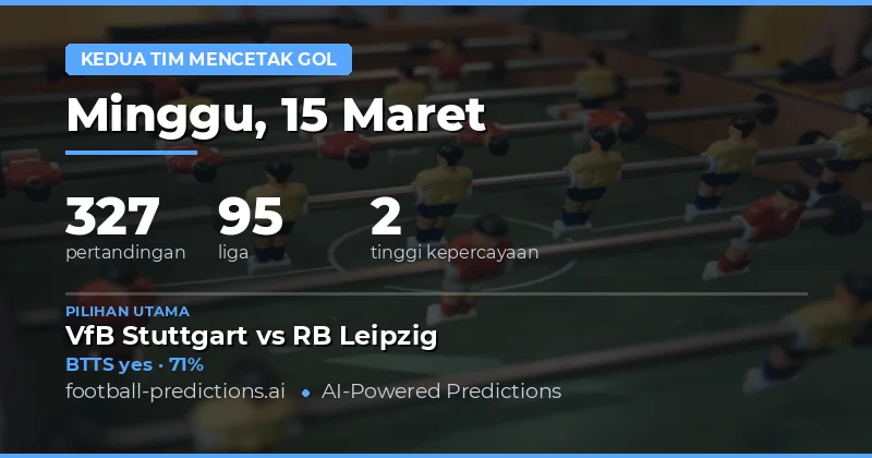 Kedua tim cetak gol prediksi 15 Maret 2026