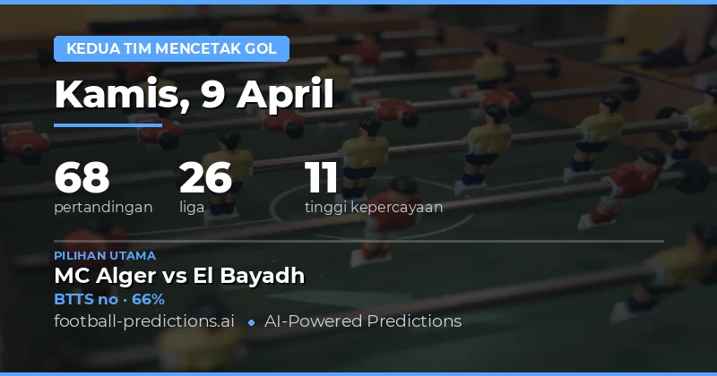 Prediksi BTTS Pada 9 April 2026