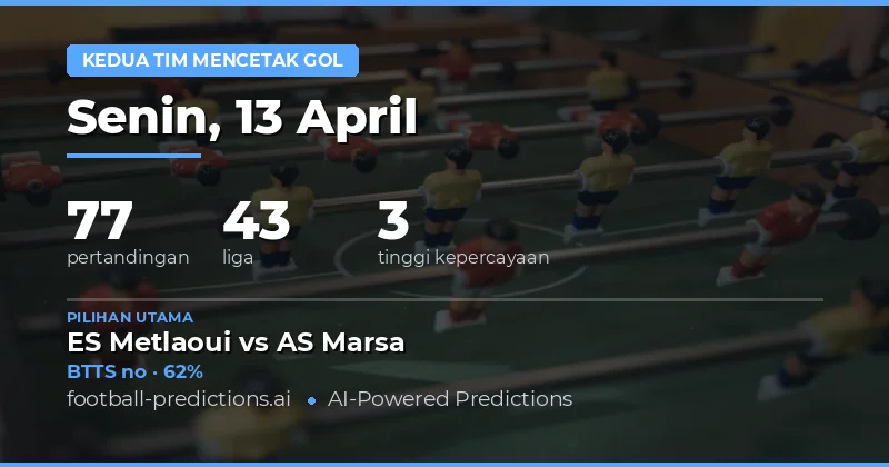 Prediksi BTTS Pada 13 April 2026