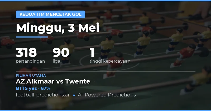 Prediksi BTTS Hari Ini 3 Mei 2026