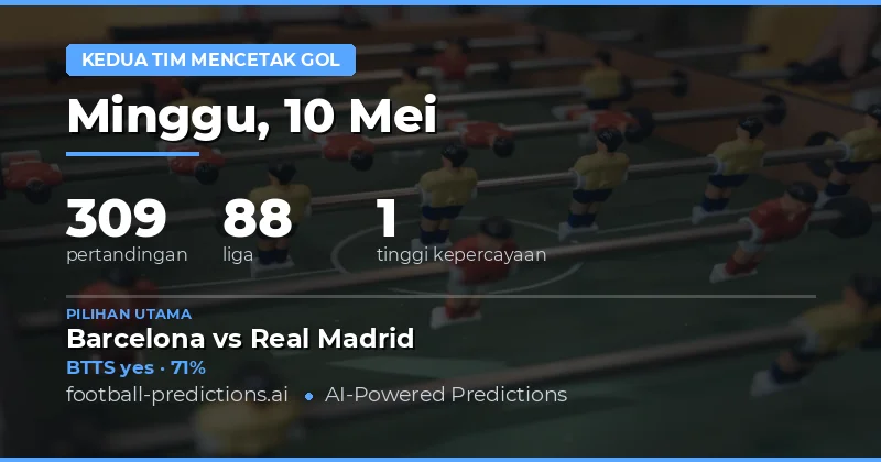 Prediksi Kedua Tim Mencetak Gol Hari Ini