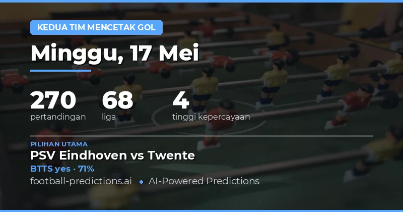 Prediksi Both Teams to Score Hari Ini