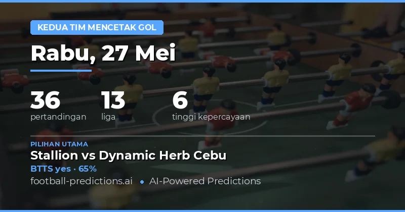 Prediksi BTTS Hari Ini 27 Mei 2026