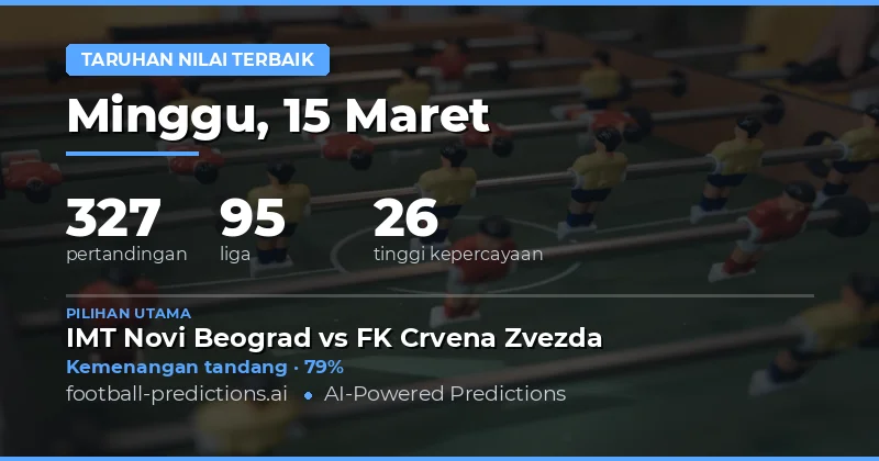 Taruhan nilai prediksi 15 Maret 2026