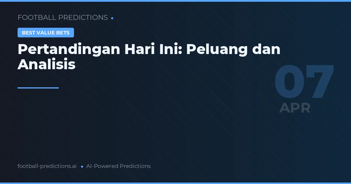 Pertandingan Hari Ini: Peluang dan Analisis