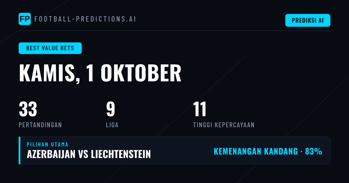 Terbaik Nilai Bets Pilihan untuk 1 Okt 2026