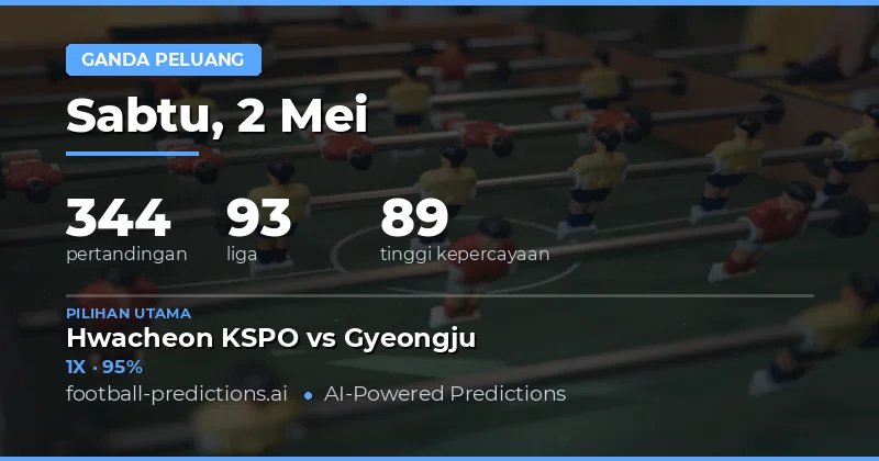 Prediksi Double Chance Bola Hari Ini, 2 Mei 2026