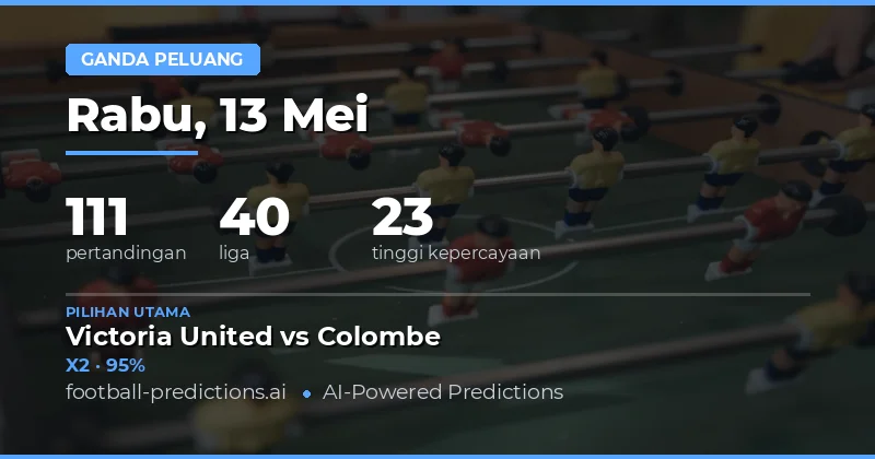 Prediksi Double Chance Terbaik untuk Pertandingan Bola 13 May 2026