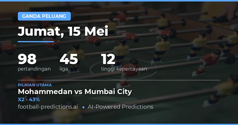 Prediksi Bola Double Chance Terbaik 15 Mei 2026