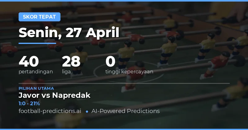 Prediksi Skor Akurat Hari Ini 27 April 2026