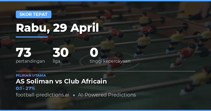 Prediksi Skor Tepat Hari Ini 29 April 2026