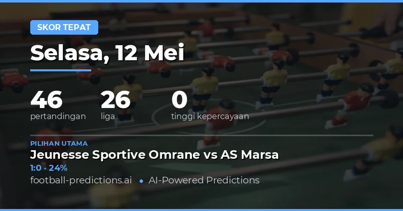 Prediksi Skor Akurat Bola Hari Ini, 12 Mei 2026