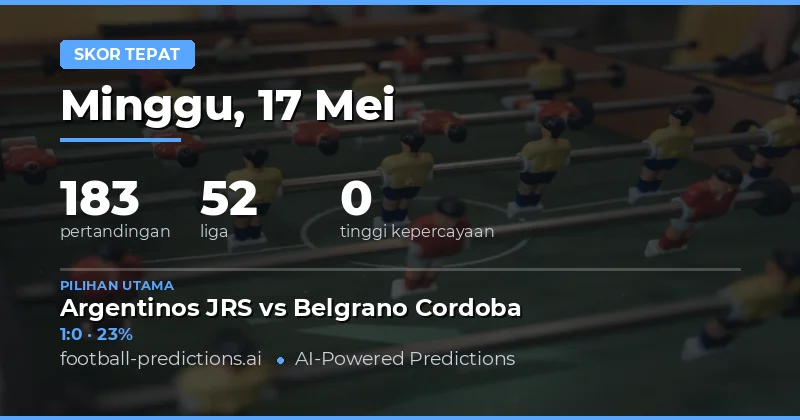 Prediksi Skor Tepat Bola Hari Ini 17 Mei 2026