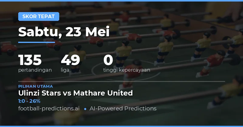 Prediksi Skor Akurat Hari Ini: 23 Mei 2026