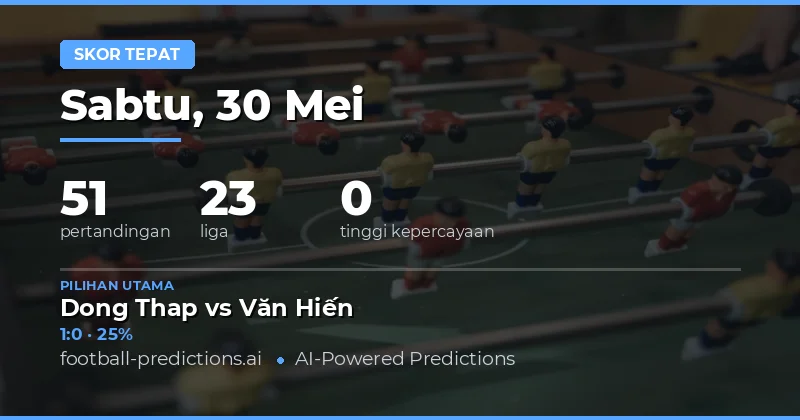 Prediksi Skor Tepat Hari Ini: Panduan Taruhan 30 Mei 2026