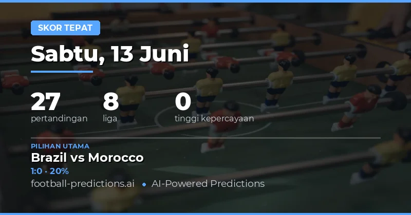 Preview Prediksi Skor 13 Juni 2026