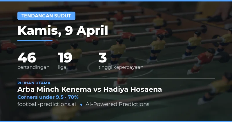 Prediksi Corners Over/Under Pada 9 April 2026