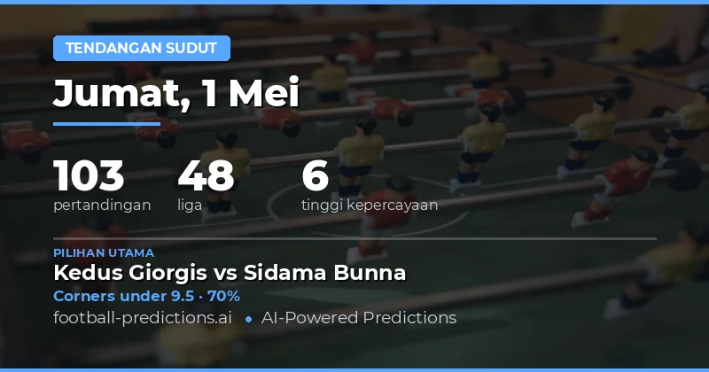 Prediksi Sudut Bola Terbaik Hari Ini 1 Mei 2026