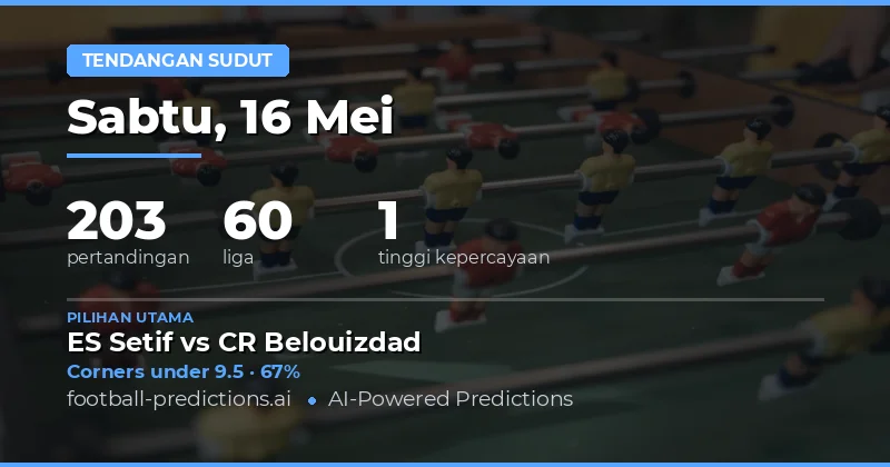 Prediksi Sudut Kicker Hari Ini: Tinjauan Pertandingan 16 Mei 2026
