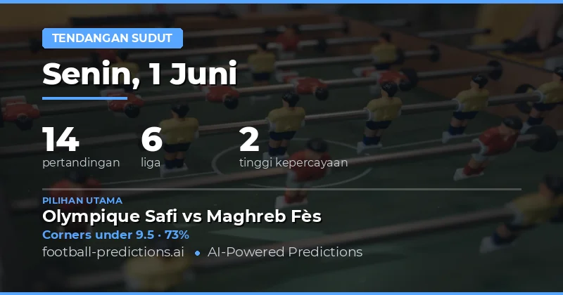 Analisis Mendalam Peluang Corner Kick di 14 Laga 1 Jun 2026