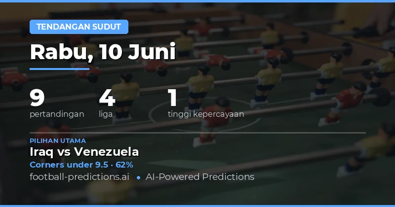 Top Corners O/U Picks untuk 10 Jun 2026