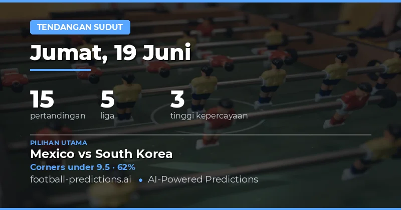 Top Corners O/U Picks untuk 19 Jun 2026