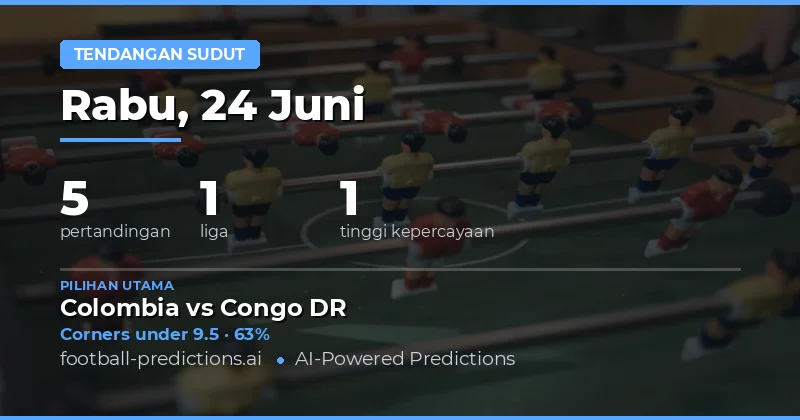 Top Corners O/U Picks untuk 24 Jun 2026