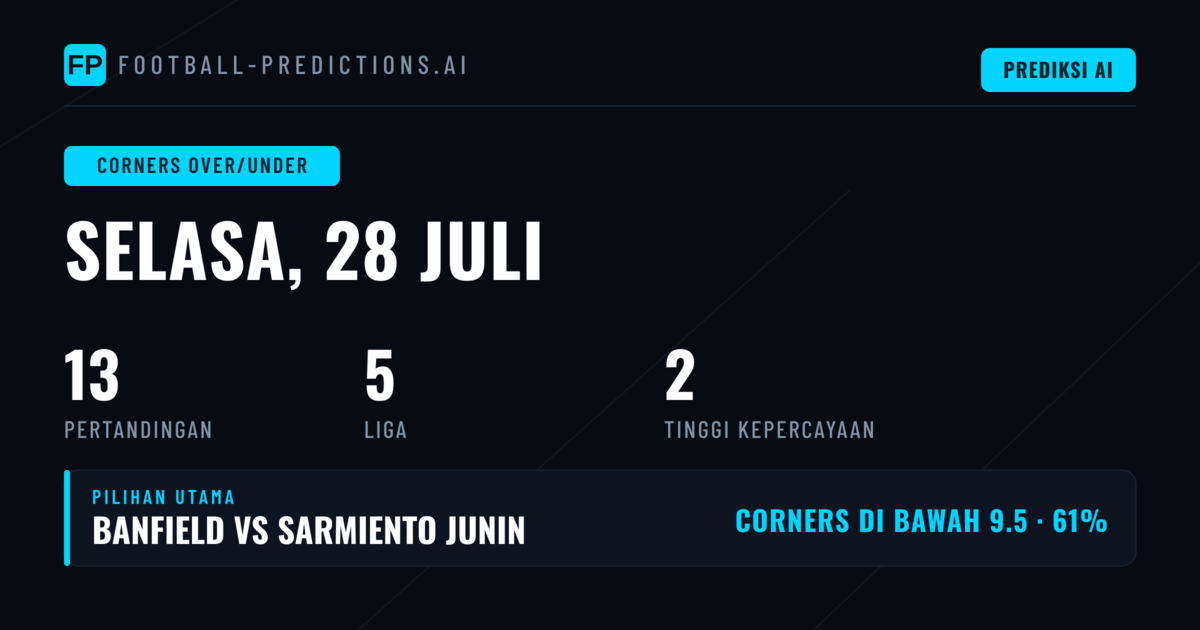 Top O/U Corners Picks untuk 28 Jul 2026