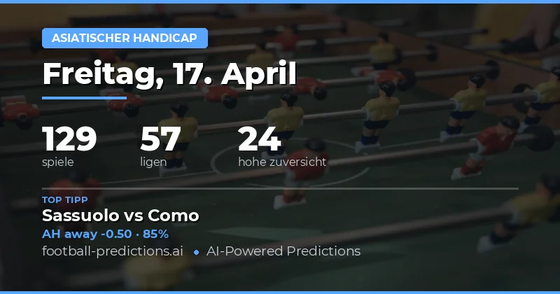 Asiatische Handikapspiel-Vorhersagen vom 17. April 2026