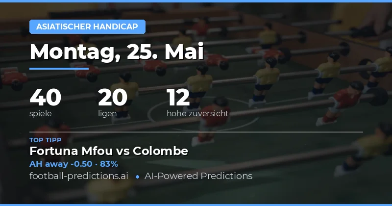 Asiatisches Handicap Tipps für den 25. Mai 2026