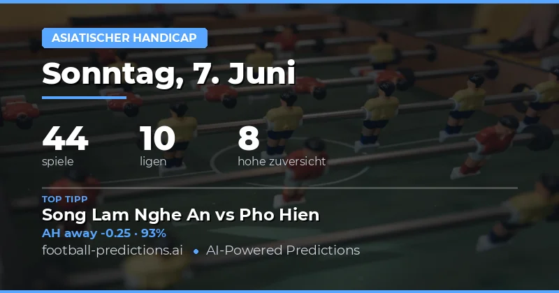 Asian Handicap Analyse: Value und Quoten für den 7. Juni 2026