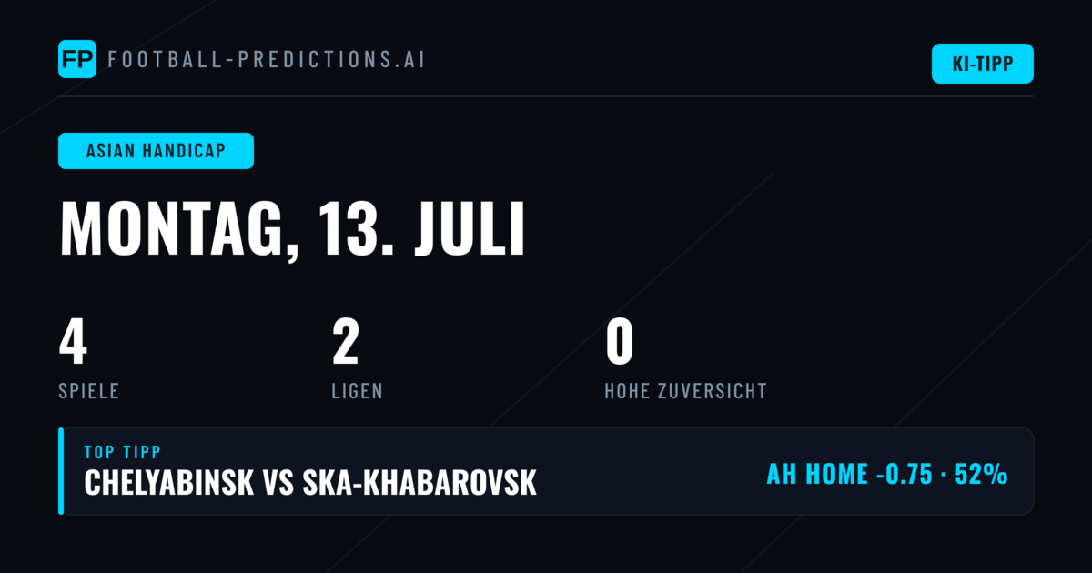 AH Wetten für den 13. Juli 2026