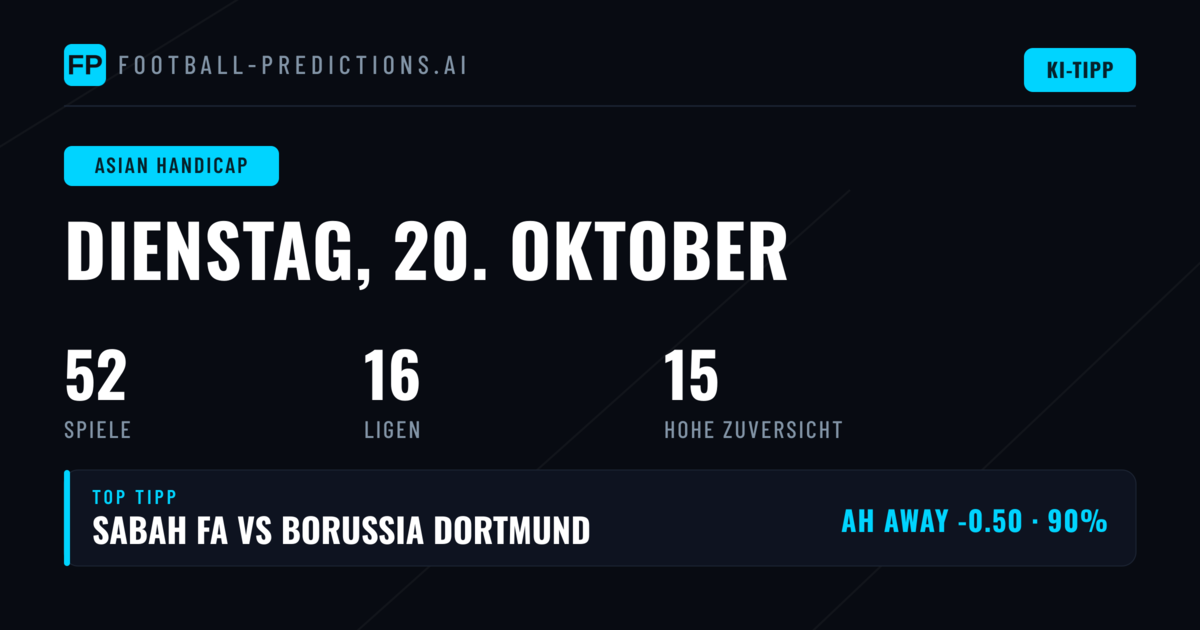 Top AH Picks für den 20. Oktober 2026