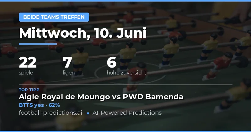 Top-Tipps Beide Teams treffen für den 10.06.2026