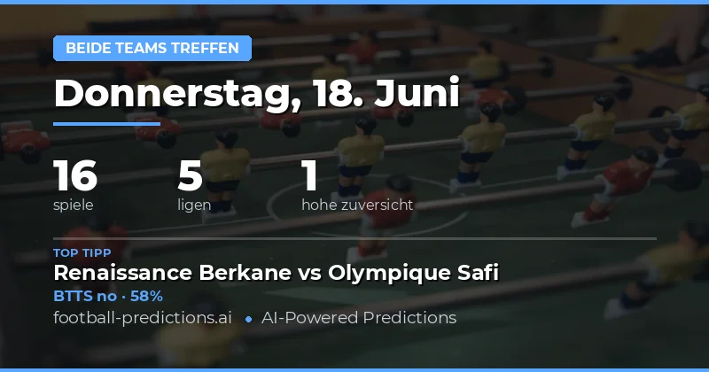 Top BTTS Picks für den 18.06.2026