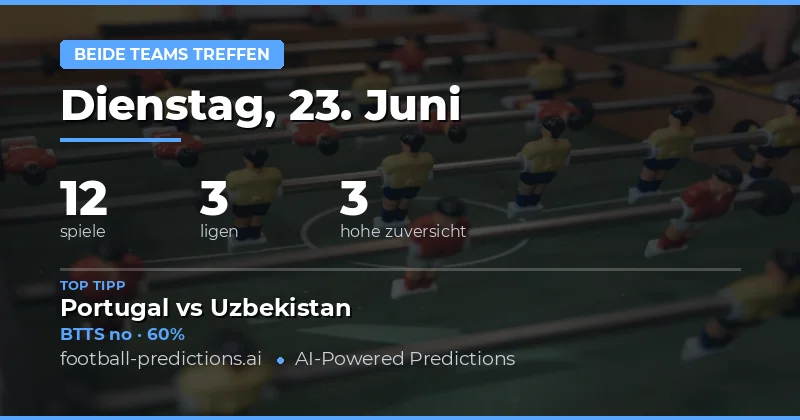Top BTTS Picks für den 23.06.2026