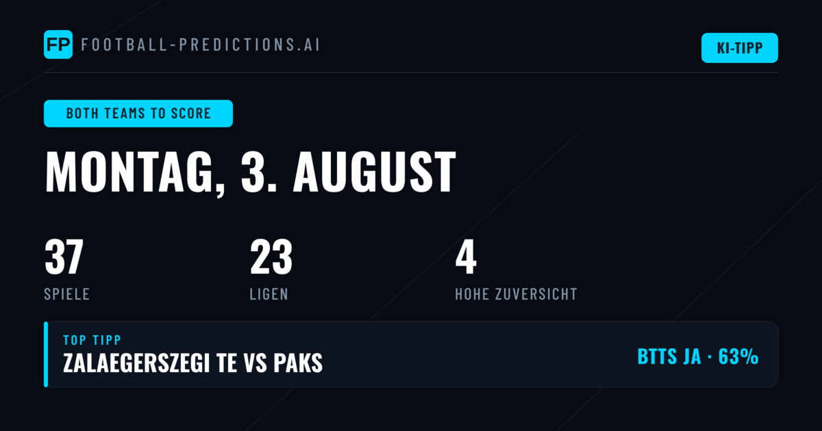 Top BTTS-Picks für den 3. August 2026