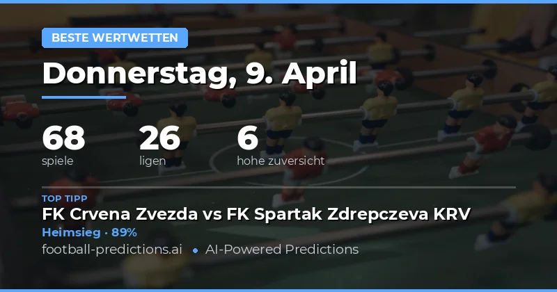 Best Value Bets für den 9. April 2026