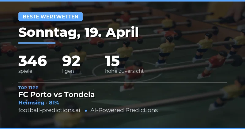 Best Value Bets für den 19. April 2026