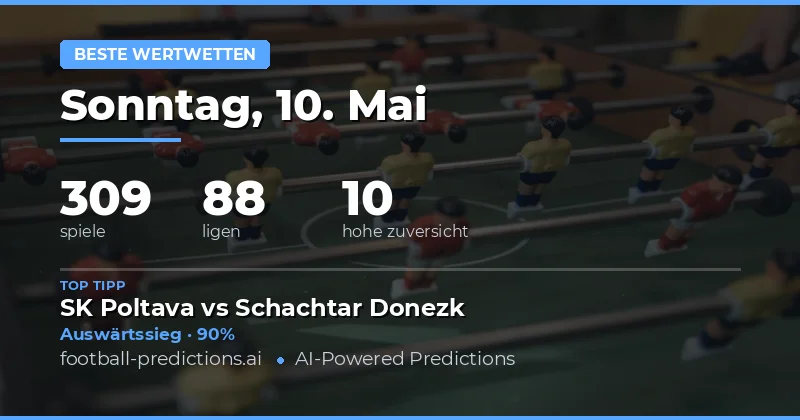 Analyse der Top-Wettmöglichkeiten für den 10. Mai 2026