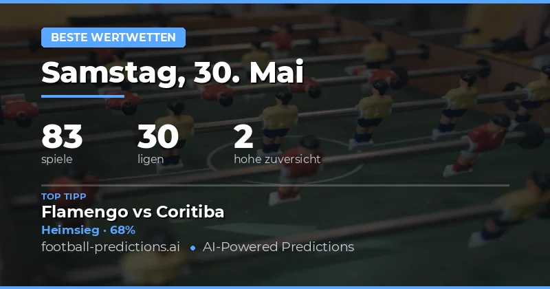 Beste Wertwetten und Analysen für den 30. Mai 2026