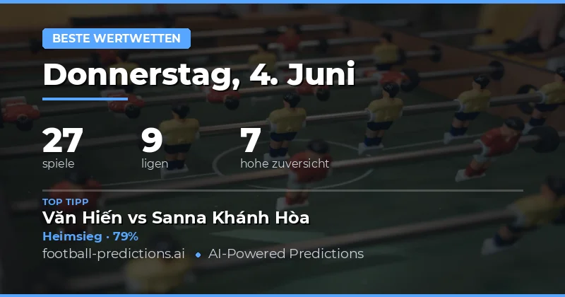 Value Bets Analyse für den 4. Juni 2026