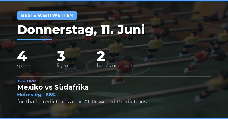 Value Bets am 11.06.2026: Analyse und Quotenvergleich