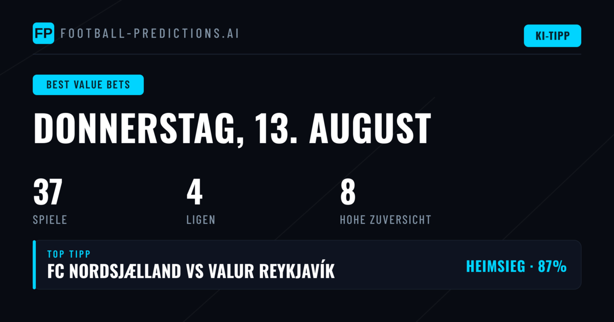 Top Value-Tipps für den 13. August 2026
