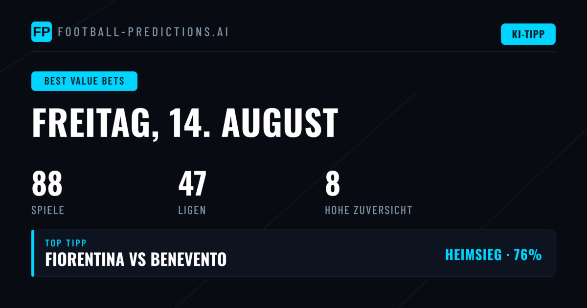 Top Value Bets Picks (14.08.2026)
