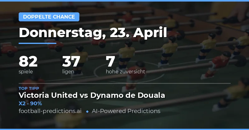 Doppelchance-Vorhersagen für den 23. April 2026